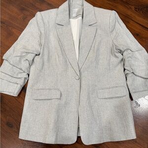 Elie Tahari women's Linen blazer Sz 12 Gray color